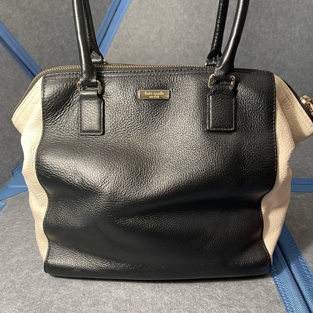 Kate Spade Large Black and Cream Shoulder Bag